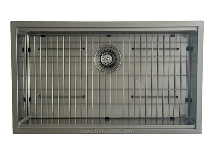 32" x 19" Undermount Workstation Single Bowl Sink, 10mm Radius Corners, 18-Gauge Stainless Steel