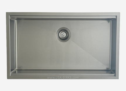 32" x 19" Undermount Workstation Single Bowl Sink, 10mm Radius Corners, 18-Gauge Stainless Steel