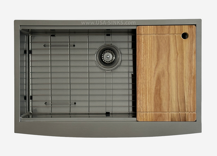 33" x 21" Farmhouse Workstation Undermount Single Bowl, 10mm Radius, 18-Gauge Stainless Steel Sink