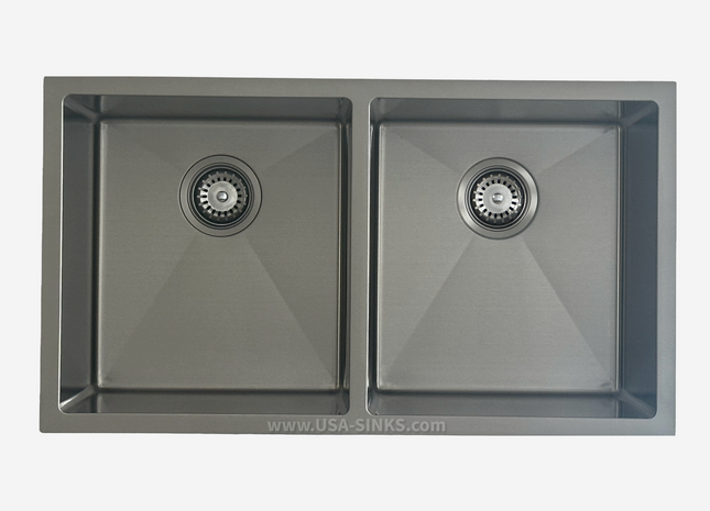 33" x 18" Undermount Double Bowl, 10mm Radius, 16-Gauge Stainless Steel Sink