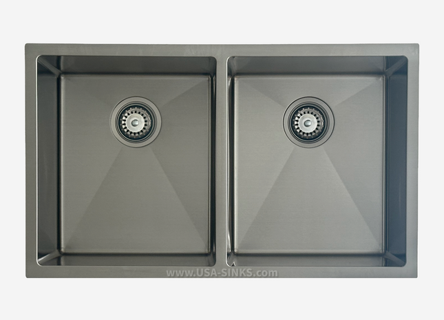 32" x 19" Undermount Double Bowl, 10mm Radius, 18-Gauge Stainless Steel Sink