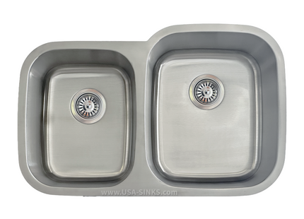 31" x 21" 40/60 Undermount Double Bowl, 18-Gauge Stainless Steel Sink