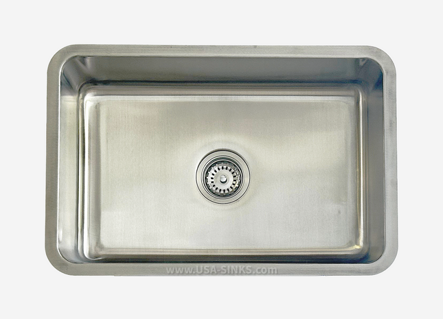 27" x 18" Undermount Single Bowl, 18-Gauge Stainless Steel Sink