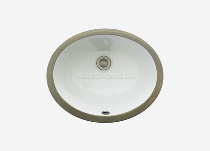 1512 Undermount Oval Bathroom Sink – White Porcelain Ceramic with Overflow