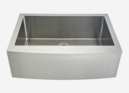 30" x 21" Farmhouse Undermount Single Bowl, 10mm Radius, 18-Gauge Stainless Steel Sink