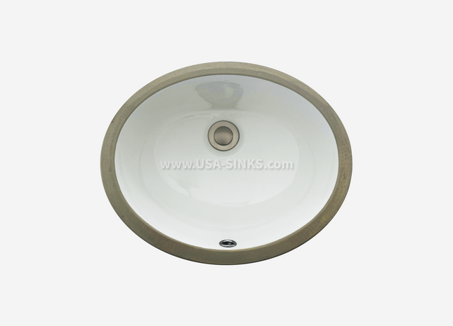 1512 Undermount Oval Bathroom Sink – White Porcelain Ceramic with Overflow
